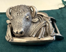RARE 100 Authentic Kieselstein-Cord Sterling Buffalo Buckle 121 Grams