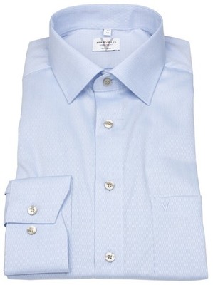 Marvelis Hemd Modern Fit Struktur hellblau extra langer 69cm Arm