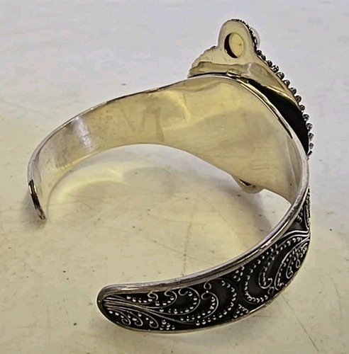 Bali Princess Goddess Ruby Ethiopian Opal Sterling Silver Cuff Bracelet - READ - Picture 5 of 19