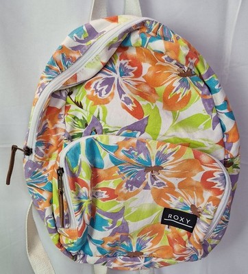 Roxy Always Core Canvas Backpack Bag Snow White Floral