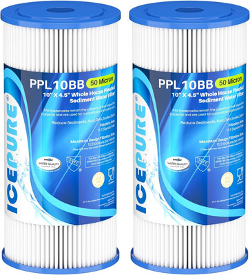 50 Micron 10'' X 4.5'' Whole House Extra Coarse Pleated Sediment Filter for Well W