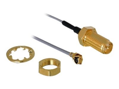 Cavo Antenna | SMA Maschio | SMA Femmina | Placcato Oro | 50 Ohm Schermato Singolo 300 M Tondo Pvc Nero Label