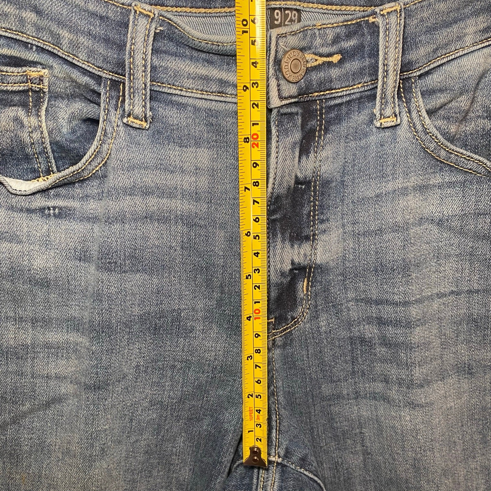 Judy Blue Boyfriend Fit Medium Wash Jeans Straight Leg Stretchy Women size 9 /29