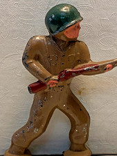 Vintage Barclay Pod Foot Metal Soldier - Infantry w/rifle -Undamaged/paint wear