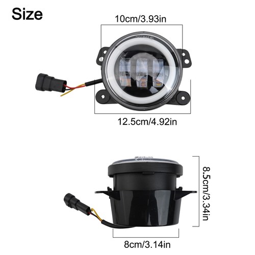 Aesthetic RGB Color Options Powerful LED Car Fog Light Pair at Four Inches - Picture 3 of 24
