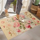 Vintage Pink Rose Indoor Door Mat, Non-Woven Fabric Door Mat, Anti-Slip Backi...