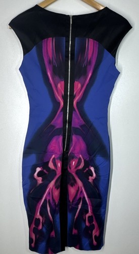 Karen Millen Celebrity Kaleidoscope Print Cocktail Races Pencil Dress Size 10UK - Picture 2 of 7