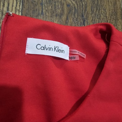 Calvin Klein Womens Dress Size 2 Fit Flare Red Black Sleeveless - Bild 8 von 12