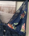 Navy Blue Floral Teddie/ Bodysuit Trimmed In Lace, Size Large — photo 4