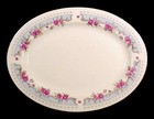 Restaurant Ware Platter Cathay China 10" Oval White Porcelain Floral Pink Roses