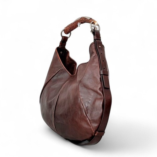 Bolso de Hombro Yves Saint Laurent Mombasa Rive Gauche Cuero Marrón Oscuro YSL - Imagen 4 de 14