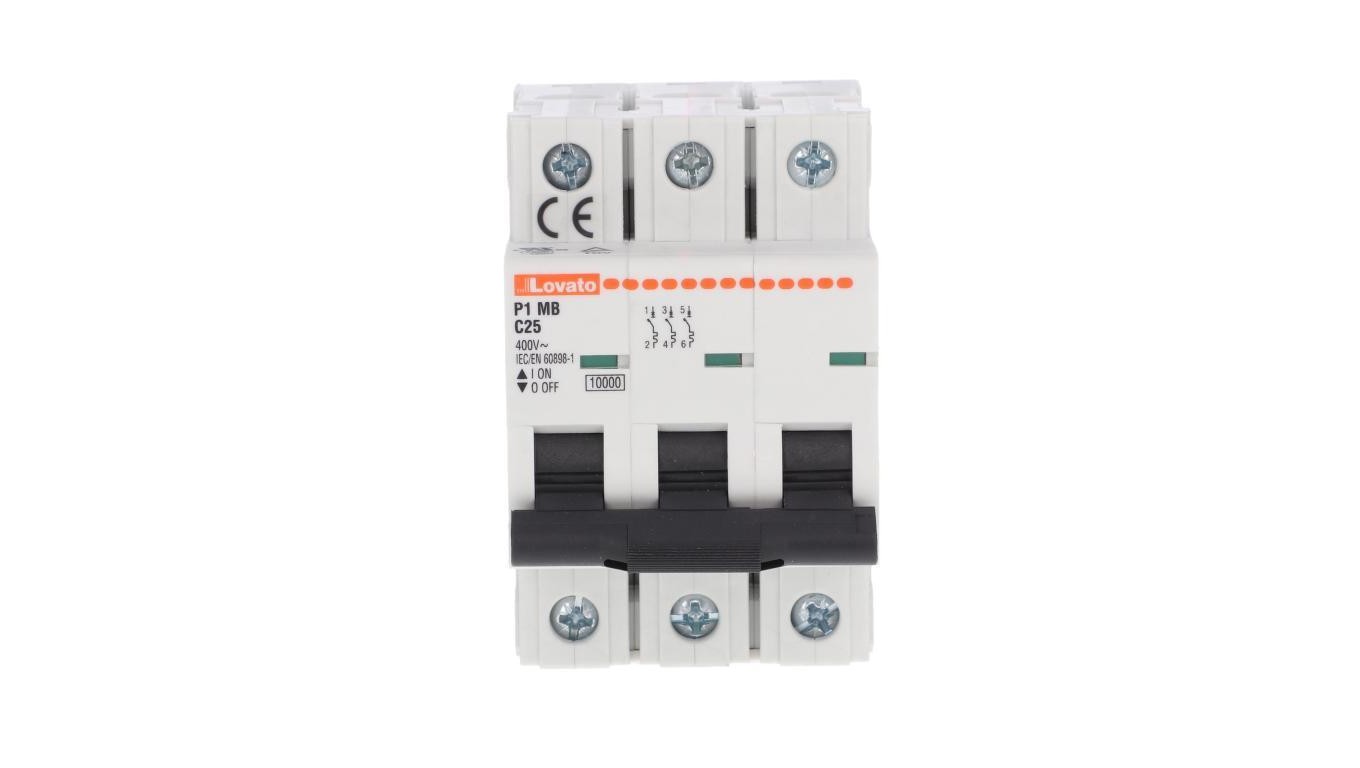 3P C 25A Overcurrent Switch 10kA AC P1MB3PC25
