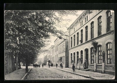 Ansichtskarte Friedrichstadt a. Eider, Am Fürstenburgwall 1906 