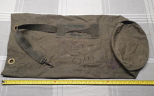 Vintage British Army Kit Bag Canvas Military Sausage Stuff Sack 1974 Forces Old