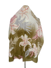 Vintage Silk Scarf Oscar de la Renta Floral Scarf Square 30x30" Japan Japanese