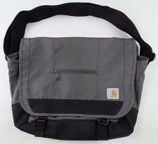 Carhartt Gray & Black Ripstop Messenger Bag, Durable, Adjustable Strap, Pockets