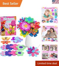 Poke in Fun Art Flower Bouquet, Mess Free Paper Craft Kits for Kids, DIY Crea...