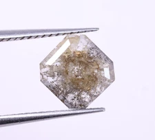 0.45Ct Natural Hexagon Light Brown Salt & Pepper Loose Diamond for Jewelry Craft