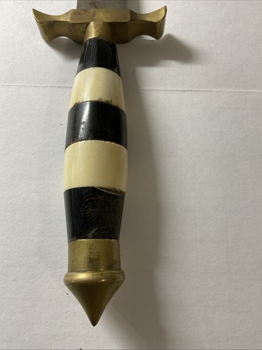 Vintage Brass Stainless Steel Dagger W Sheath/belt Loop - Picture 23 of 23