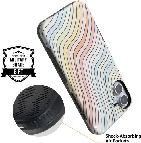 iPhone 16 Pastell Regenbogen Kühn Sammlung Hülle Militärqualität Stoßfest Schutz... - Bild 5 von 9