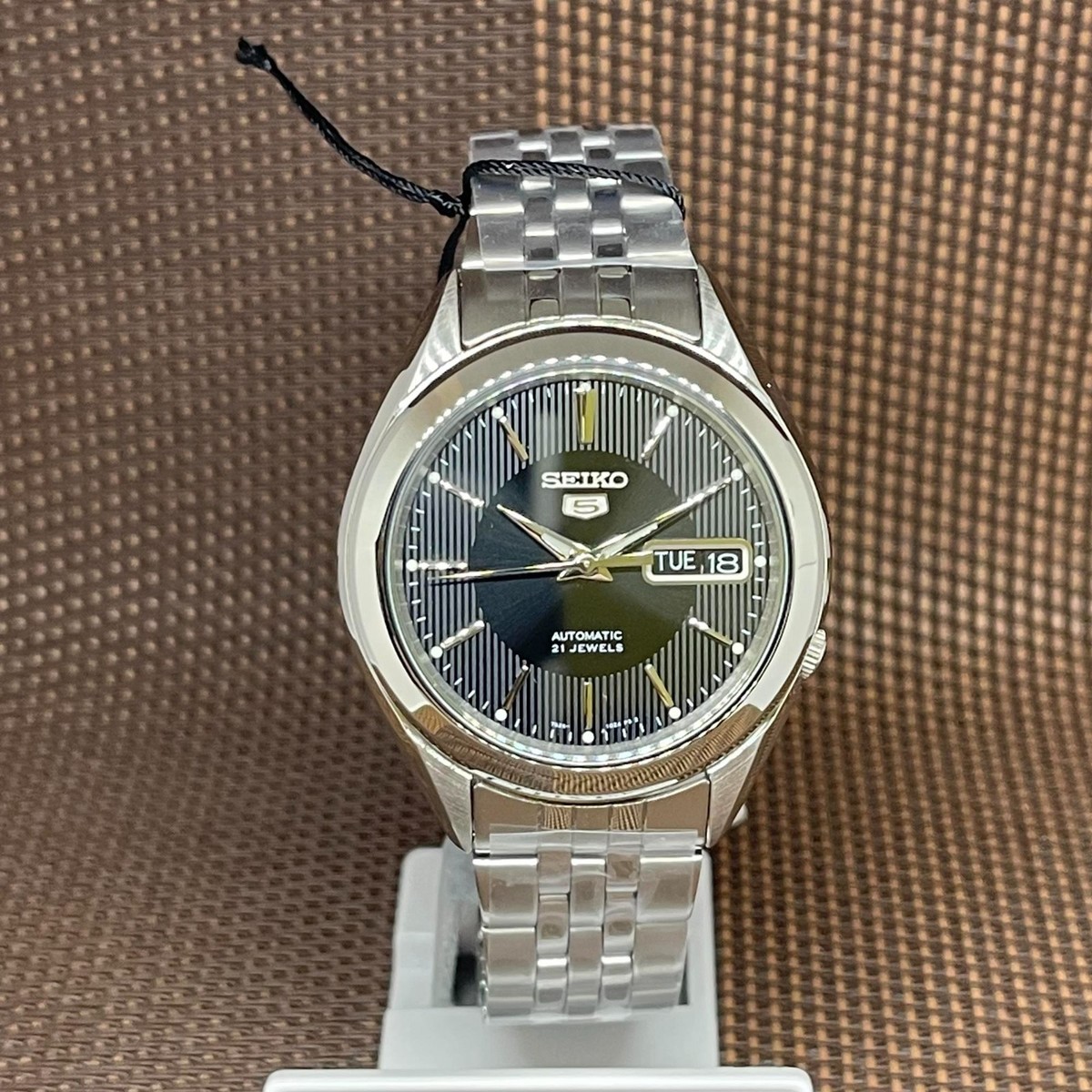 Seiko 5 SNKL23K1 Black Automatic 21 Jewels Stainless Steel Analog