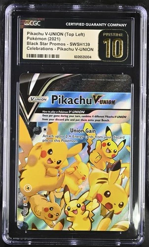 Pokemon Pikachu V-UNION SWSH139 Black Star Promo - CGC 10 PRISTINE