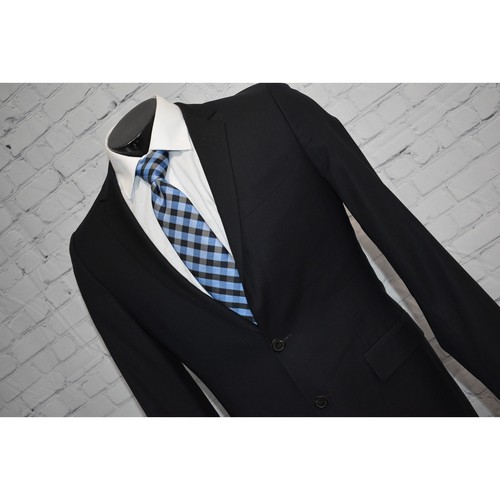 Hugo Boss Blazer Sportscoat Jacket Wool Mens 38 Reg 2Btn Double Vent Navy Blue - Picture 2 of 10