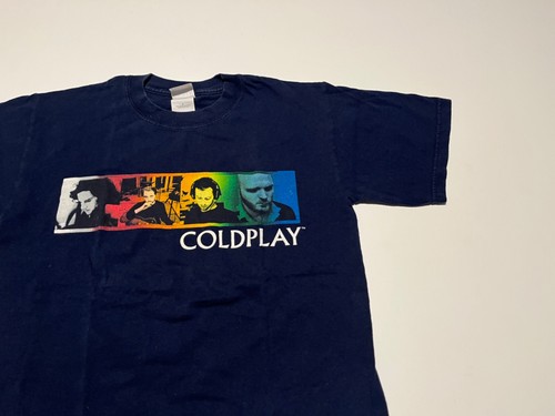 Vintage Coldplay Shirt Twisted Logic Tour Blue Graphic Concert Tee 2006 Small - Picture 3 of 8