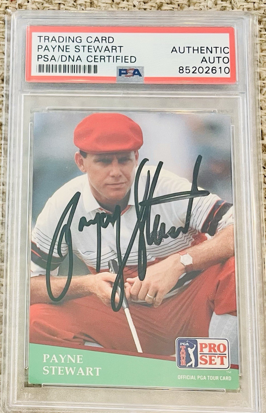 Payne Stewart Autographed Signed LEGEND RIP 1991 ProSet Golf Card GEM PSA/DNA 