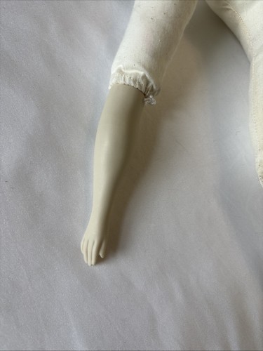 Vintage Unique 18”Inch Porcelain Bisque Doll With Stuffed Body painted Shoes - Picture 11 of 14