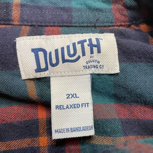 Duluth Trading Co Hemd Herren 2XL grün marine kariert Flanell Knopfleiste Relaxed Fit - Bild 3 von 13