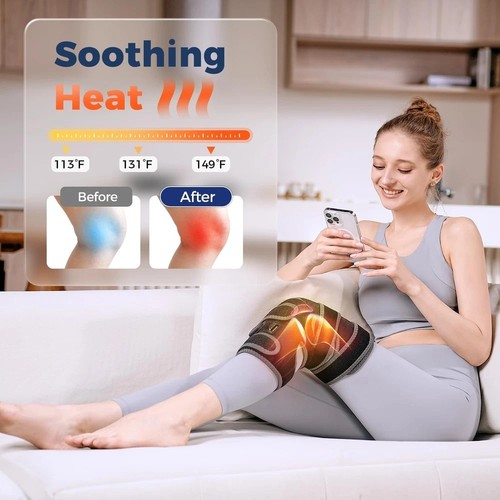 Heat Knee Massager Extra-Large Knee Pad with Four Motor Vibration Massage, knee - Picture 2 of 6