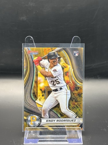 2024 Bowman Best Gold Refractor RC /50 ENDY RODRIGUEZ Pittsburgh Pirates - Picture 1 of 2