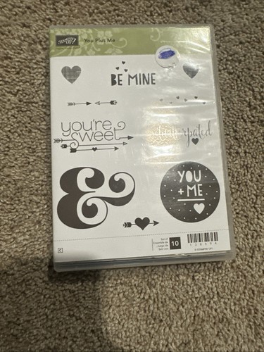 YOU PLUS ME Stamp Set Be Mine Hearts Valentines 10 pc - Picture 7 of 8