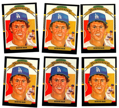 6 Card Lot - 1987 Donruss - Diamond Kings Steve Sax #26 Dodgers C341