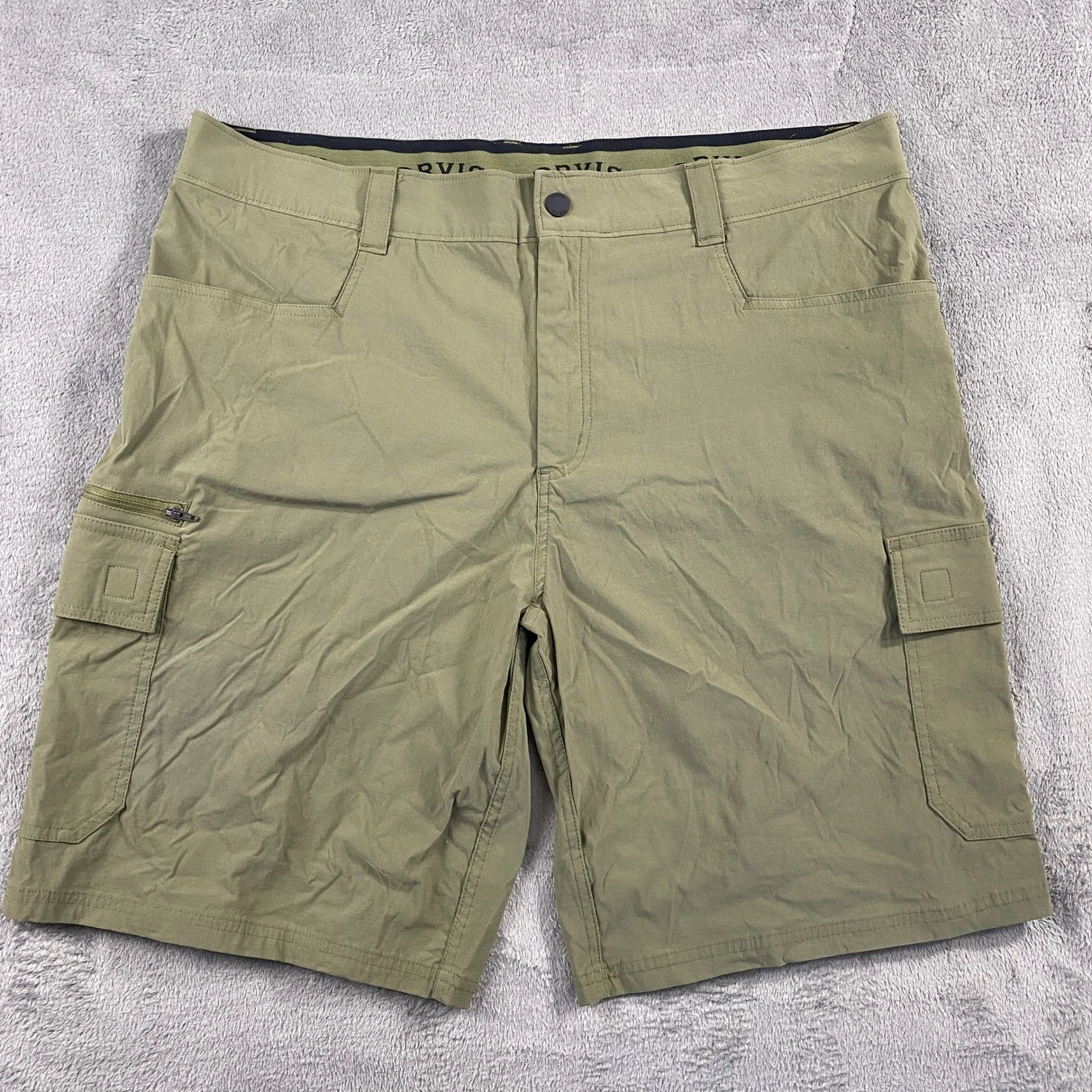 Orvis Tech Cargo Shorts Mens 38 Green Stretch Hiking Utility Fishing 9.5 Inseam