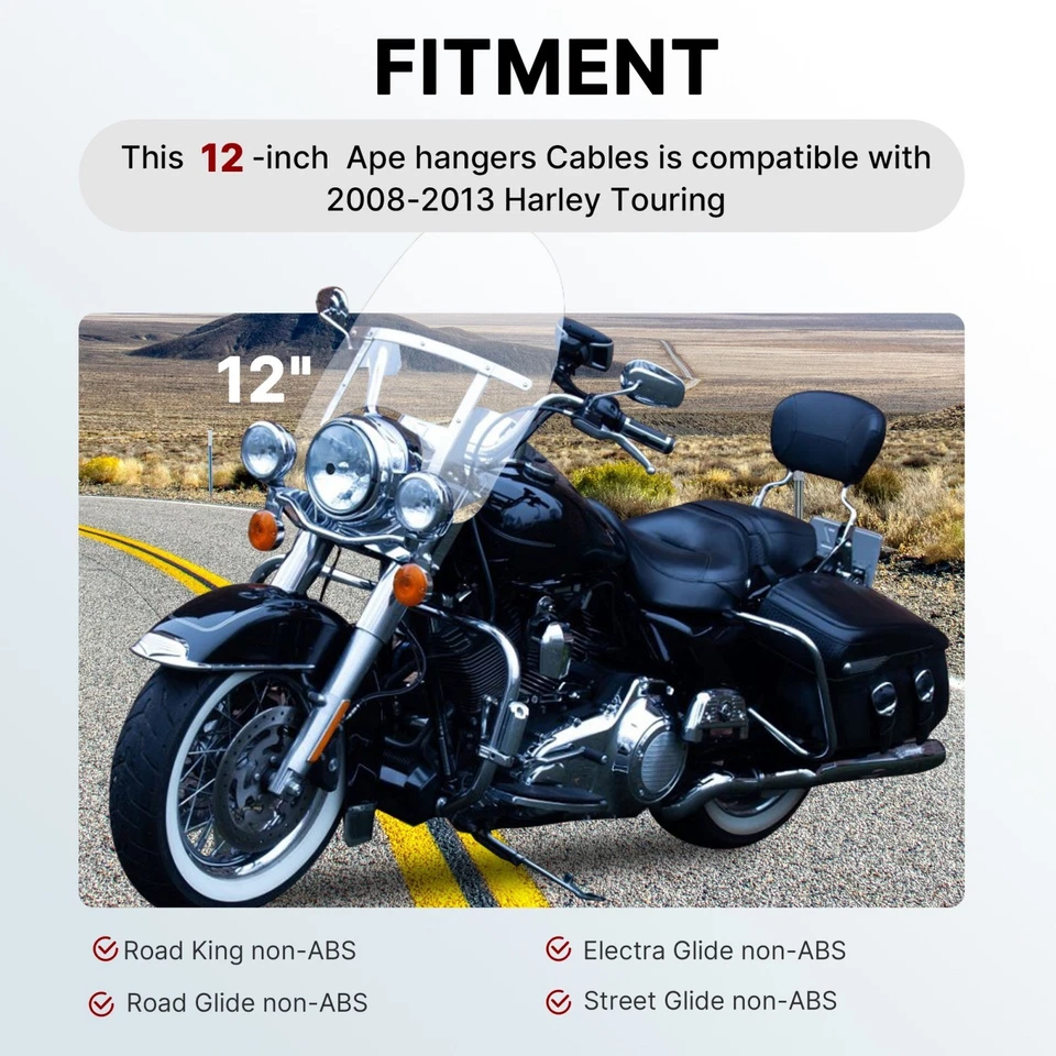 Brake Line Kits for Harley 2008-2013 Electra Street Glide No ABS 12" Handlebar  - Image 2 of 4