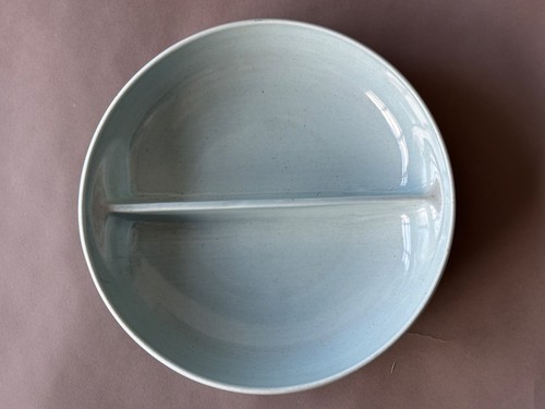Russel Wright Irokesen Casual China geteilt Servierschale MCM Vintage hellblau - Bild 3 von 8