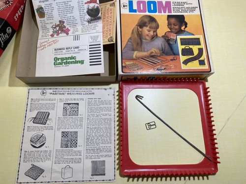 3 Vintage Metal Wood Plastic Weaving Looms Lily’s In Boxes - Picture 2 of 18