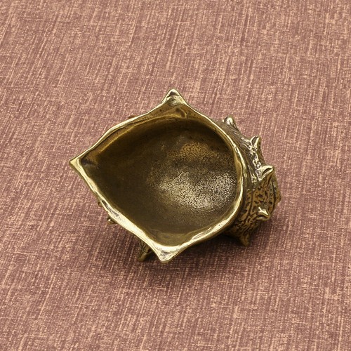 Tabletop Figurine Brass Conch Animal Statue Small Sculpture Home Decor Gifts - Picture 3 of 9
