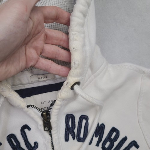 Abercrombie Fitch Hoodie Muscle Fit Heavyweight Jacke Medium DISTRESSED Y2K 🔥 - Bild 5 von 23
