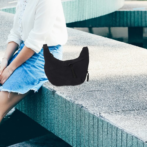 Bolso Mensajero de Hombro Mujer Media Luna Bandolera Informal Cartera Lona Hobo - Imagen 11 de 12