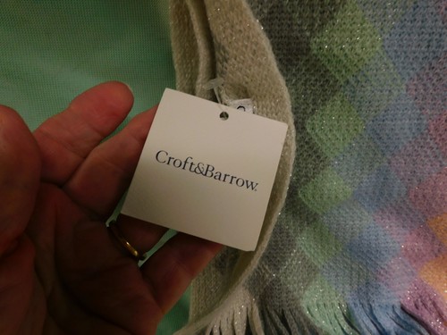 CROFT & BARROW WINTER SCARF ORANGE PURPLE BLUE GRAY GREEN SILVER BEIGE 9X74 NWT - Picture 4 of 5