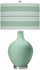 Color Plus Ovo 28 1/2" Bold Stripe Shade Grayed Jade Green Table Lamp