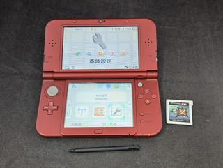 L3289 Nintendo new 3DS LL XL console Monster Hunter X Red Japan w/game pen