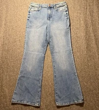 Lauren Conrad jeans womens 14 blue Flare stretch High Rise measure 33x32 nice!