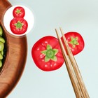  6 Pcs Chopsticks Rest Stands Drying Organizer Spoon Holder Tomato Ceramic