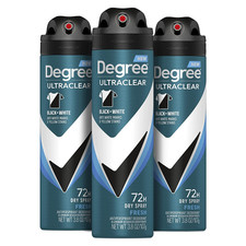 Men Antiperspirant Spray Black  White 3 Count Protects from Deodorant Stains In