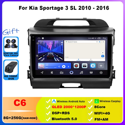Para Kia Sportage 3 SL 2010-2016 Navegación GPS 4G WIFI Con Carplay Inalámbrico - Imagen 34 de 36