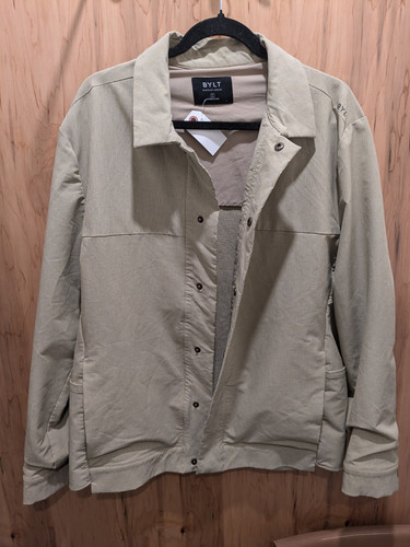 Bylt District Jacket Men's L Large Sand Beige Perforated Sides Long Sleeve NM - Picture 1 of 17